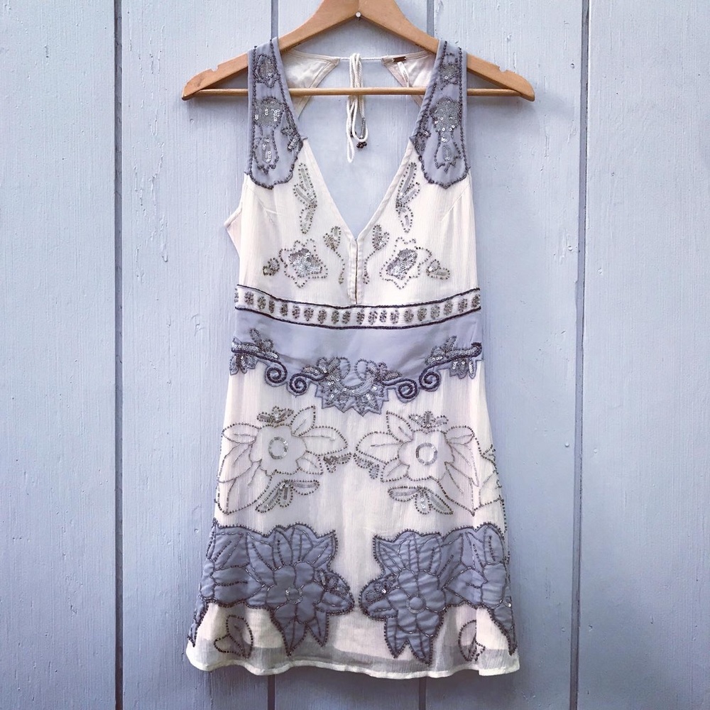 Free People Last Flowers Beaded Mini Dress - Picture 6 of 14